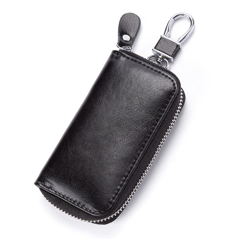 Kožené pouzdro na klíče černá