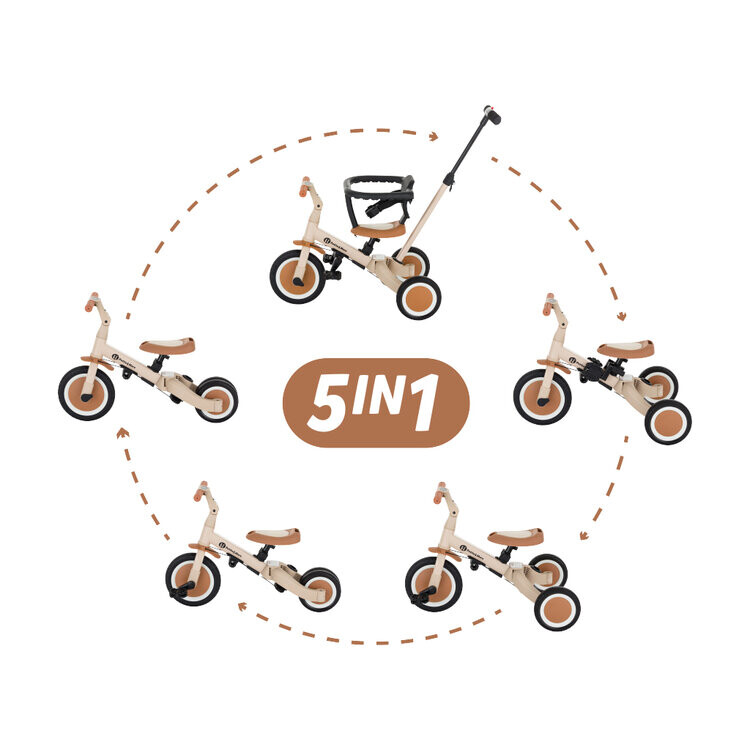 PETITE&MARS Tříkolka 5v1 Turbo Desert Sand
