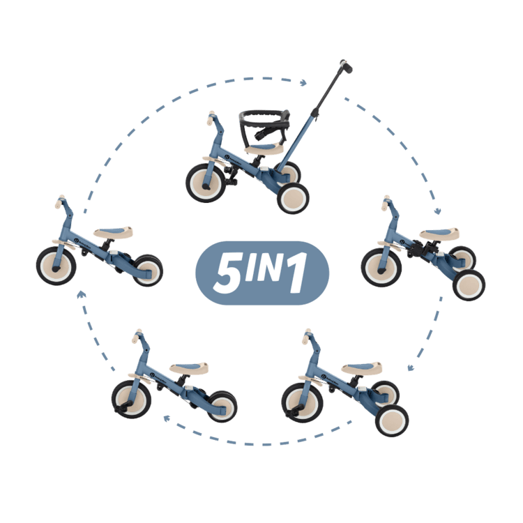 PETITE&MARS Tříkolka 5v1 Turbo Ocean Blue