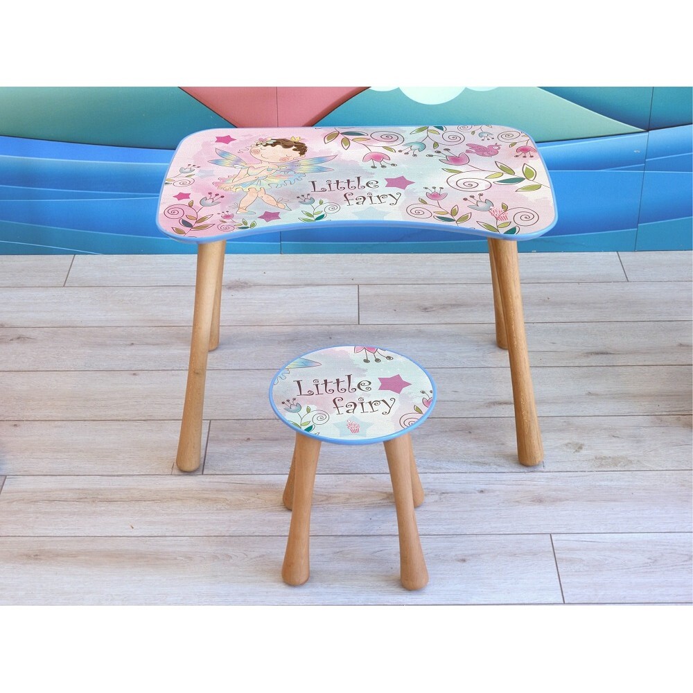 Stolek dětský, malý se stoličkou, Květinová víla