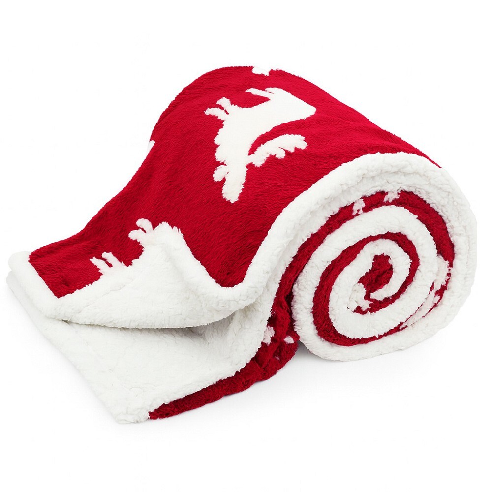 HOME ELEMENTS Beránková deka s jacquard vzorem 150 x 200 cm, 480 GSM