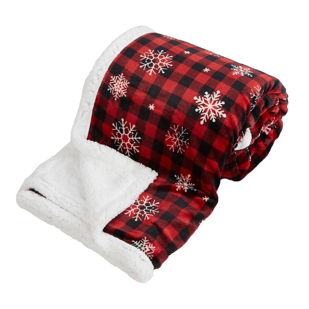 HOME ELEMENTS Deka s beránkem 150*200, Káro s vločkami