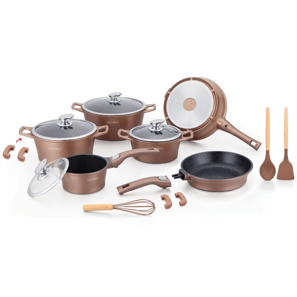 Sada nádobí Royalty, 17 ks, barva copper
