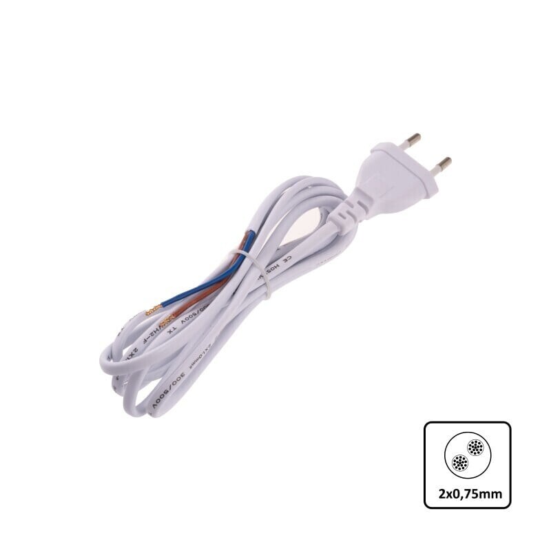 T-LED Flexo šňůra PVC 2x0,75 mm 2m bílá 111285