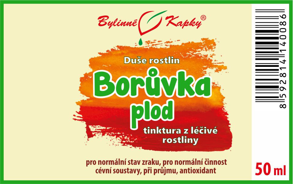 Borůvka plod - Bylinné kapky (tinktura) Duše rostlin 50 ml