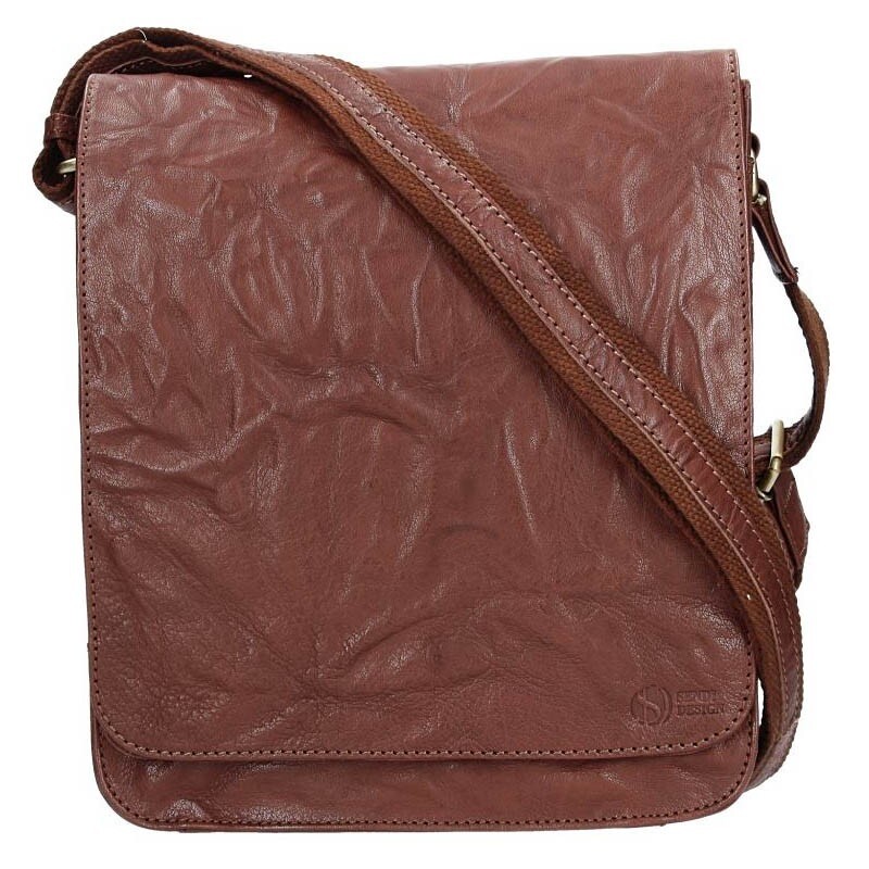 Pánská kožená taška přes rameno SendiDesign Ronald - tmavě hnědá