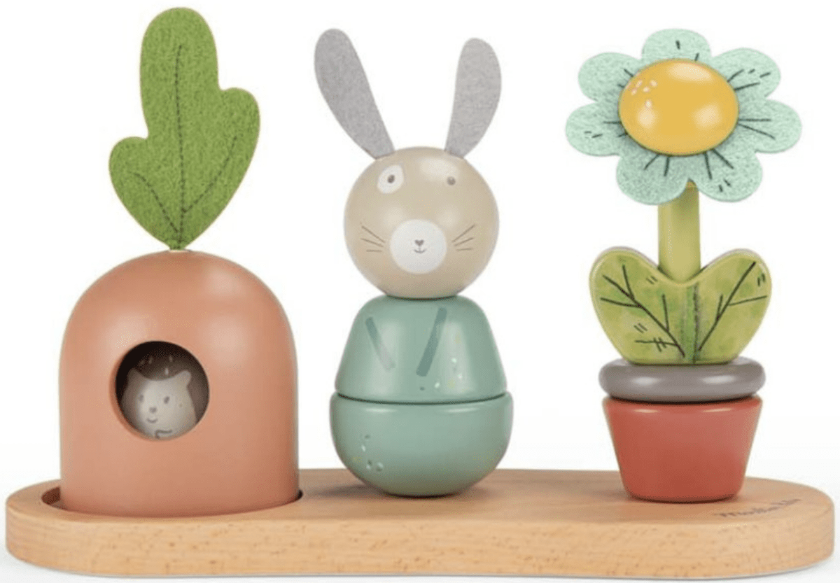 Dřevěná hračka s králíčkem