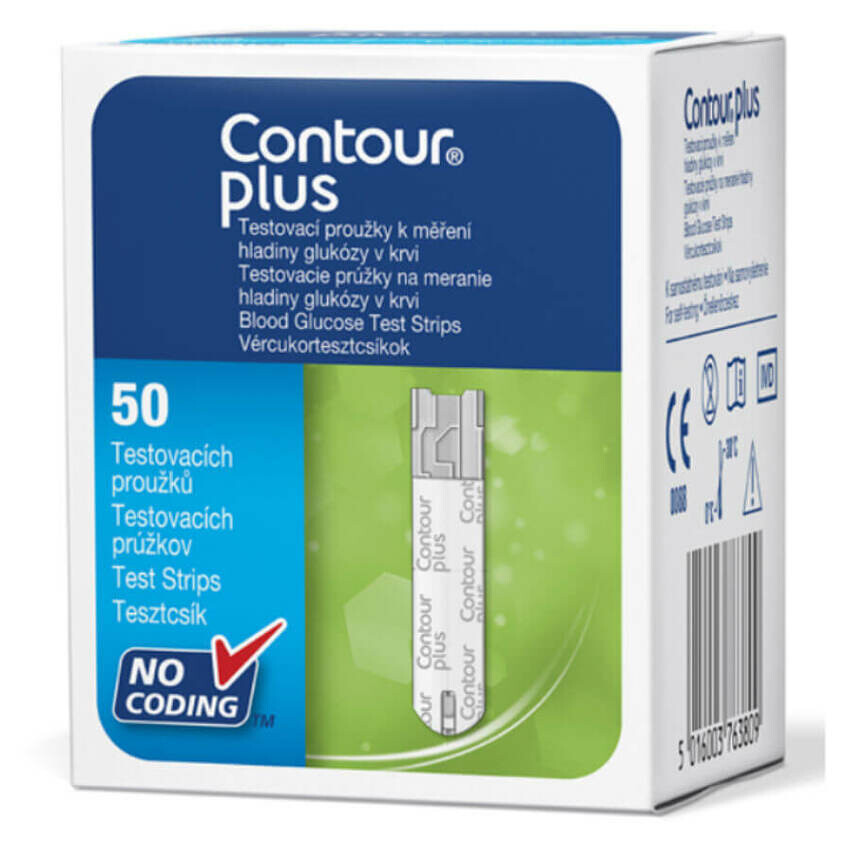 Ascensia CONTOUR Plus Diagnostické proužky 50 kusů, poškozený obal