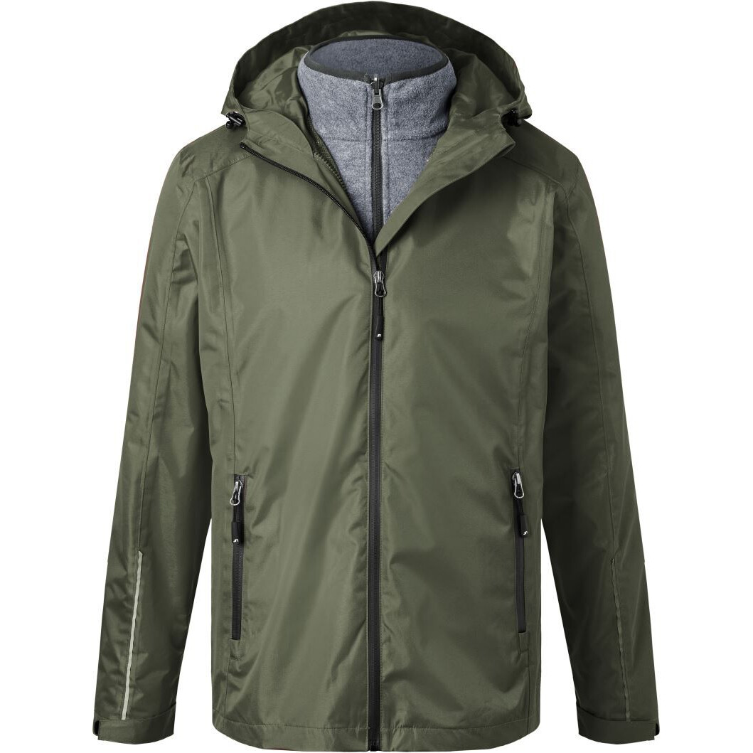 Pánská bunda 3v1 James and Nicholson 1154 - olivová-šedá, S