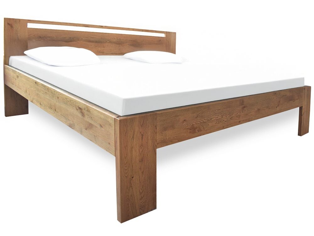 Oak's Dubová postel Corso 4 cm masiv  / tmavé moření - výstavní kus - 180x200 cm