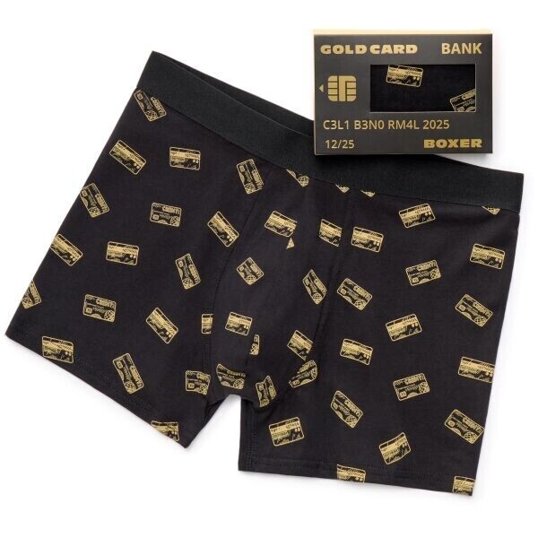 CELIO XMIBOGOLD Pánské boxerky v dárkovém balení, černá, velikost