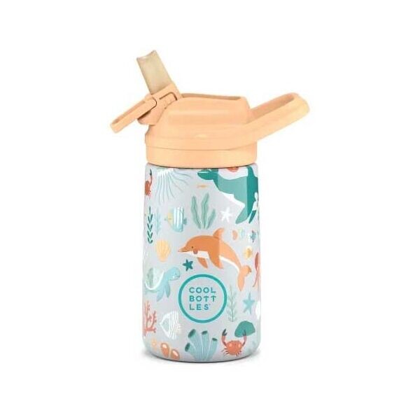 COOL BOTTLES KIDDIE UNDERWATER WORLD 3D 350 ML Dětská termo láhev, světle modrá, velikost 350 ML