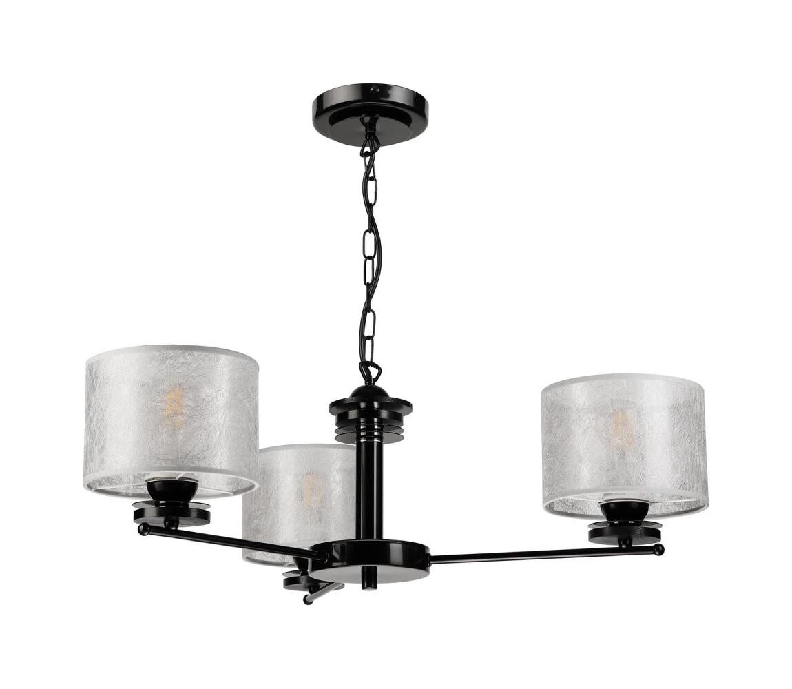 Lustr na řetězu ROSA 3xE27/60W/230V černá/šedá LM-3.8/CZARNY