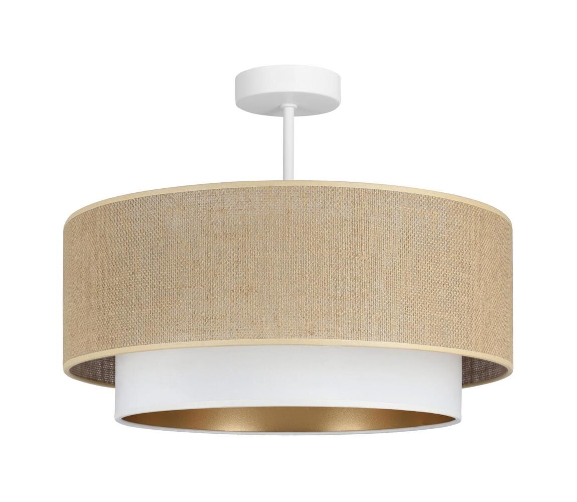 Přisazený lustr SARTA 1xE27/60W/230V bílá/juta H0189