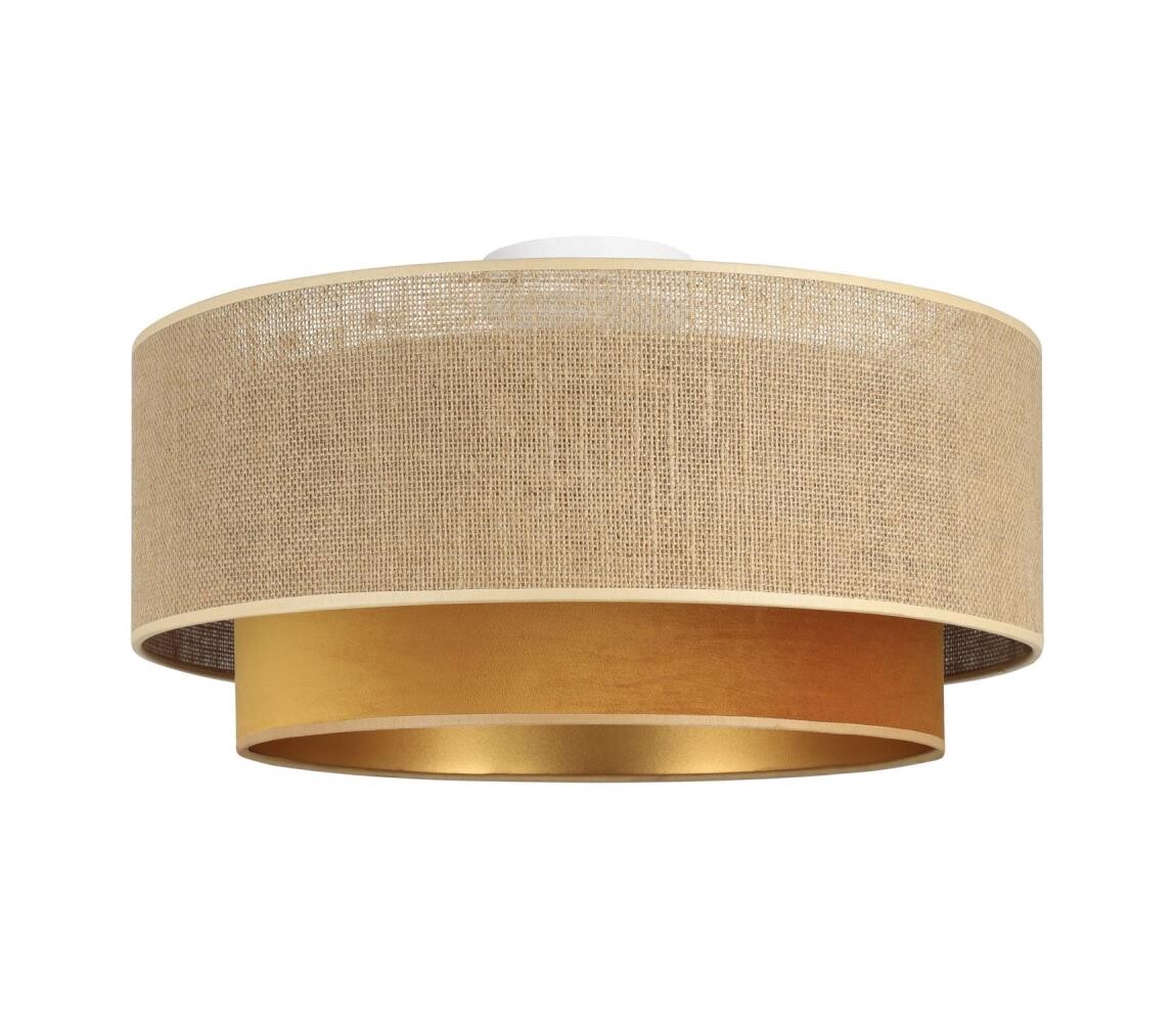 Stropní svítidlo SARTA 1xE27/60W/230V pr. 45 cm měděná/juta H0194