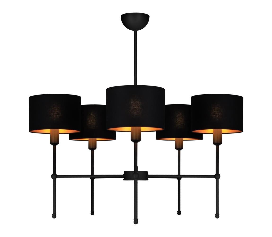 Lustr na tyči MADELA 5xE14/40W/230V černá 0097