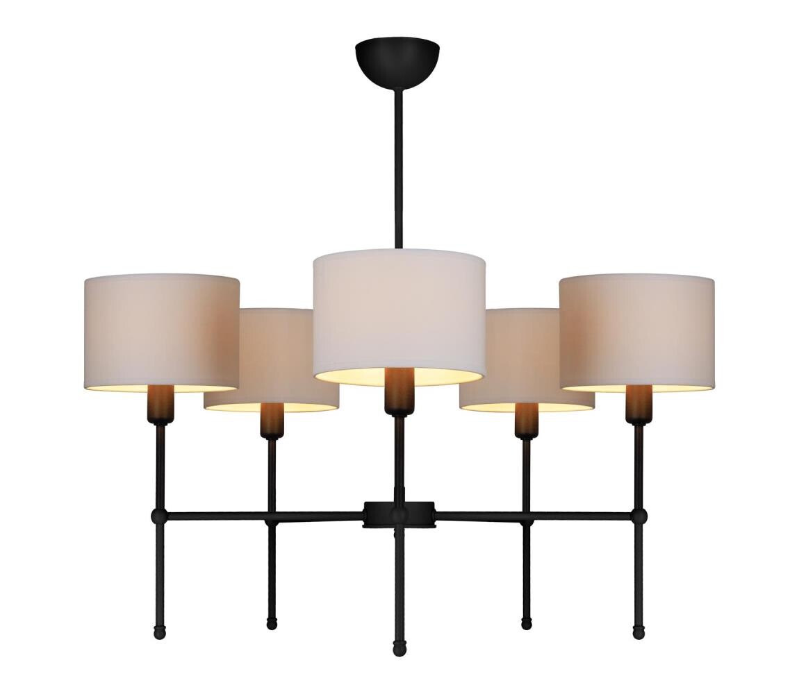 Lustr na tyči MADELA 5xE14/40W/230V bílá/černá 0098