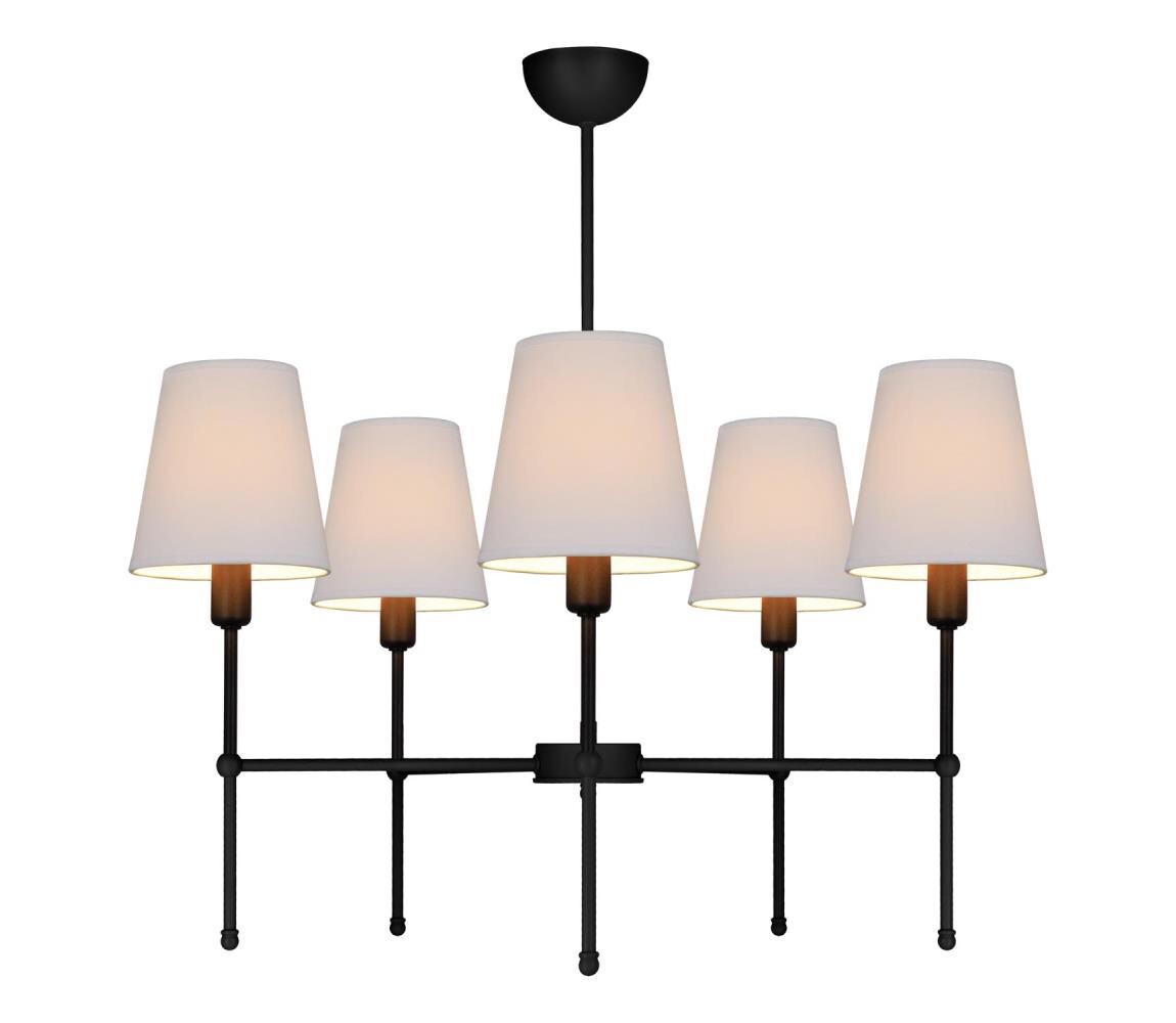 Lustr na tyči MADELA 5xE14/40W/230V bílá/černá 0150