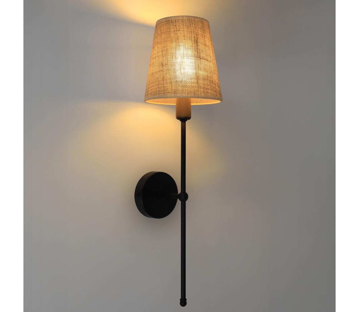 Nástěnná lampa MADELA 1xE14/40W/230V juta/černá 0197