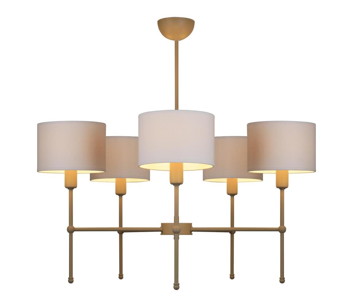 Lustr na tyči MADELA 5xE14/40W/230V bílá/béžová 0240