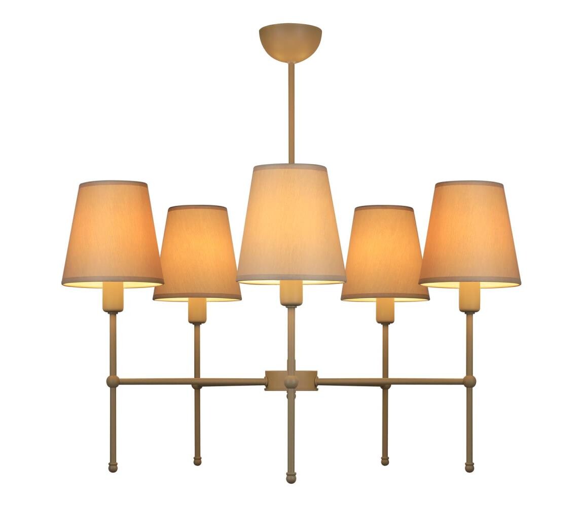 Lustr na tyči MADELA 5xE14/40W/230V bílá/béžová 0242