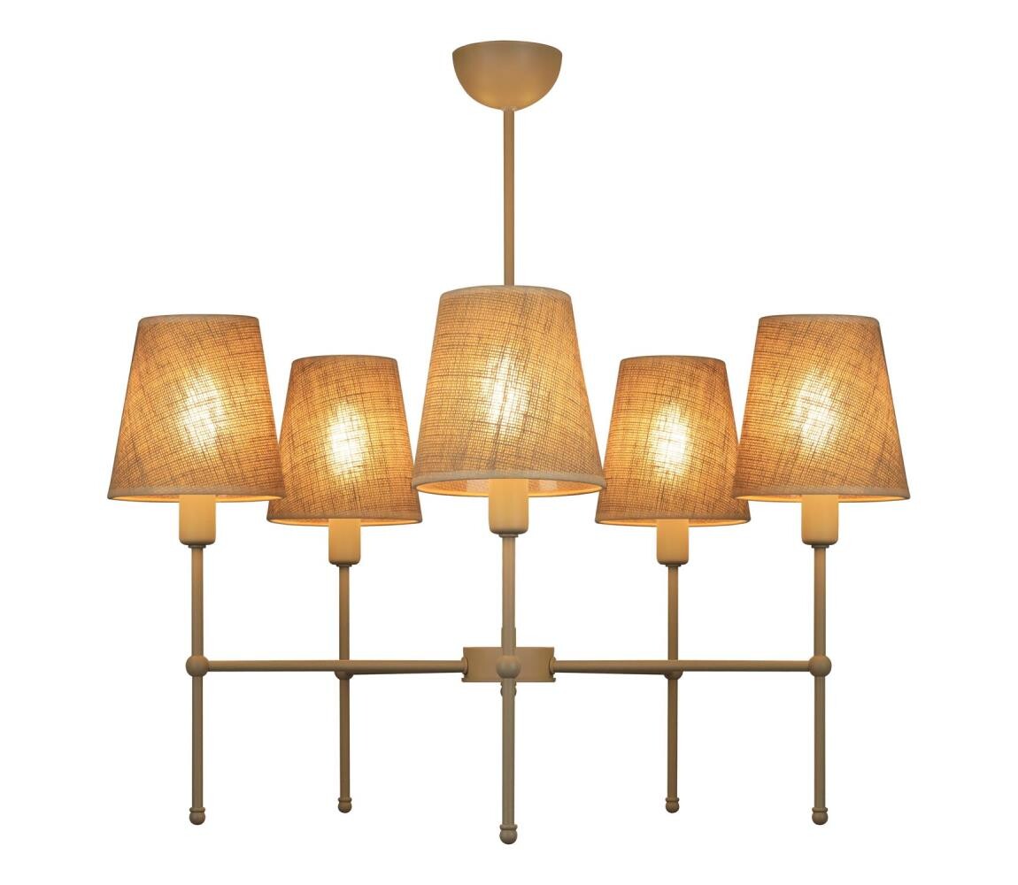 Lustr na tyči MADELA 5xE14/40W/230V juta/béžová 0243