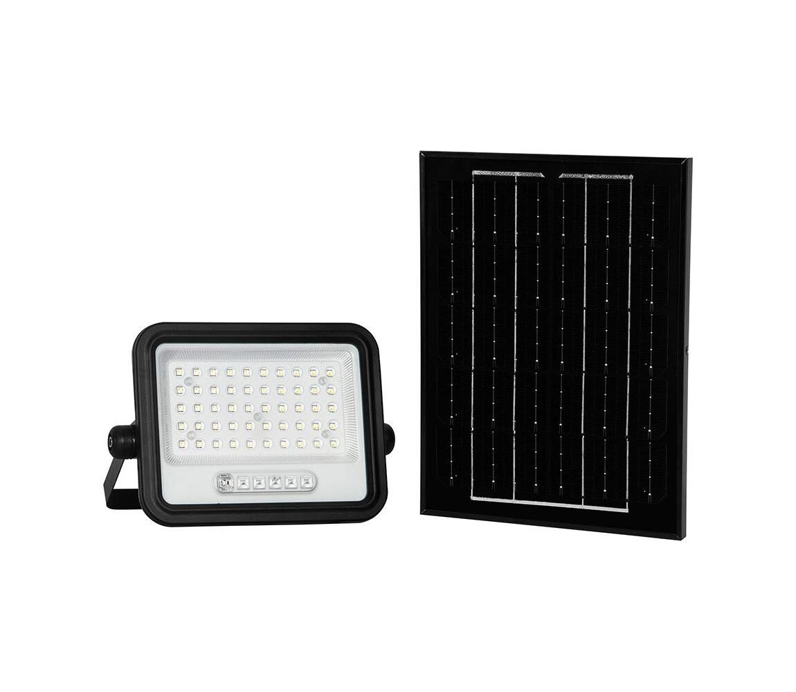 LED Stm. solární reflektor LED/100W/3,2V IP65 5000 mAh černá + dálkové ovládání 24083
