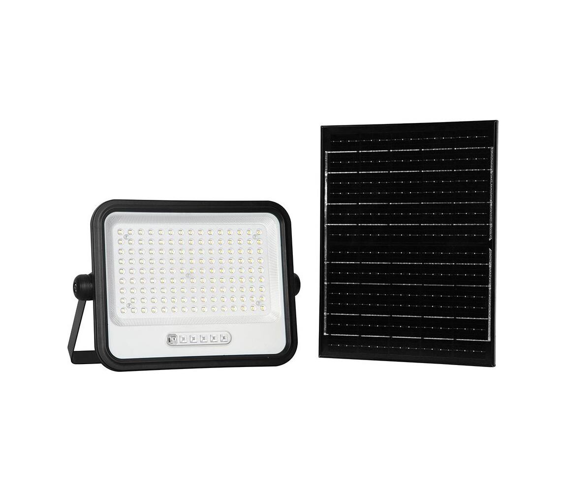 LED Stm. solární reflektor LED/300W/3,2V IP65 15000 mAh černá + dálkové ovládání 24085