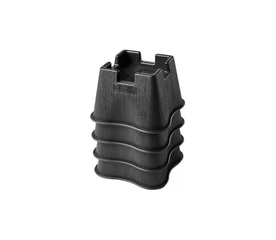 Vitility - SADA 4x Nástavec pro zvýšení postele 7 cm černá VIT-70310010