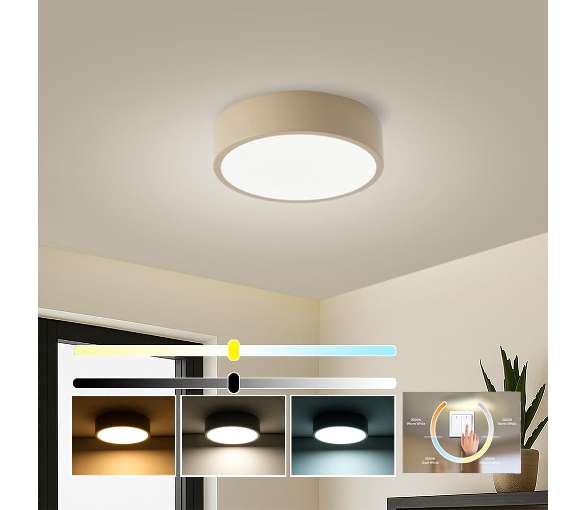 Brilagi -LED Stropní svítidlo POOL LED/18W/230V 3000/4500/6000K pr. 20 cm béžová BRI541