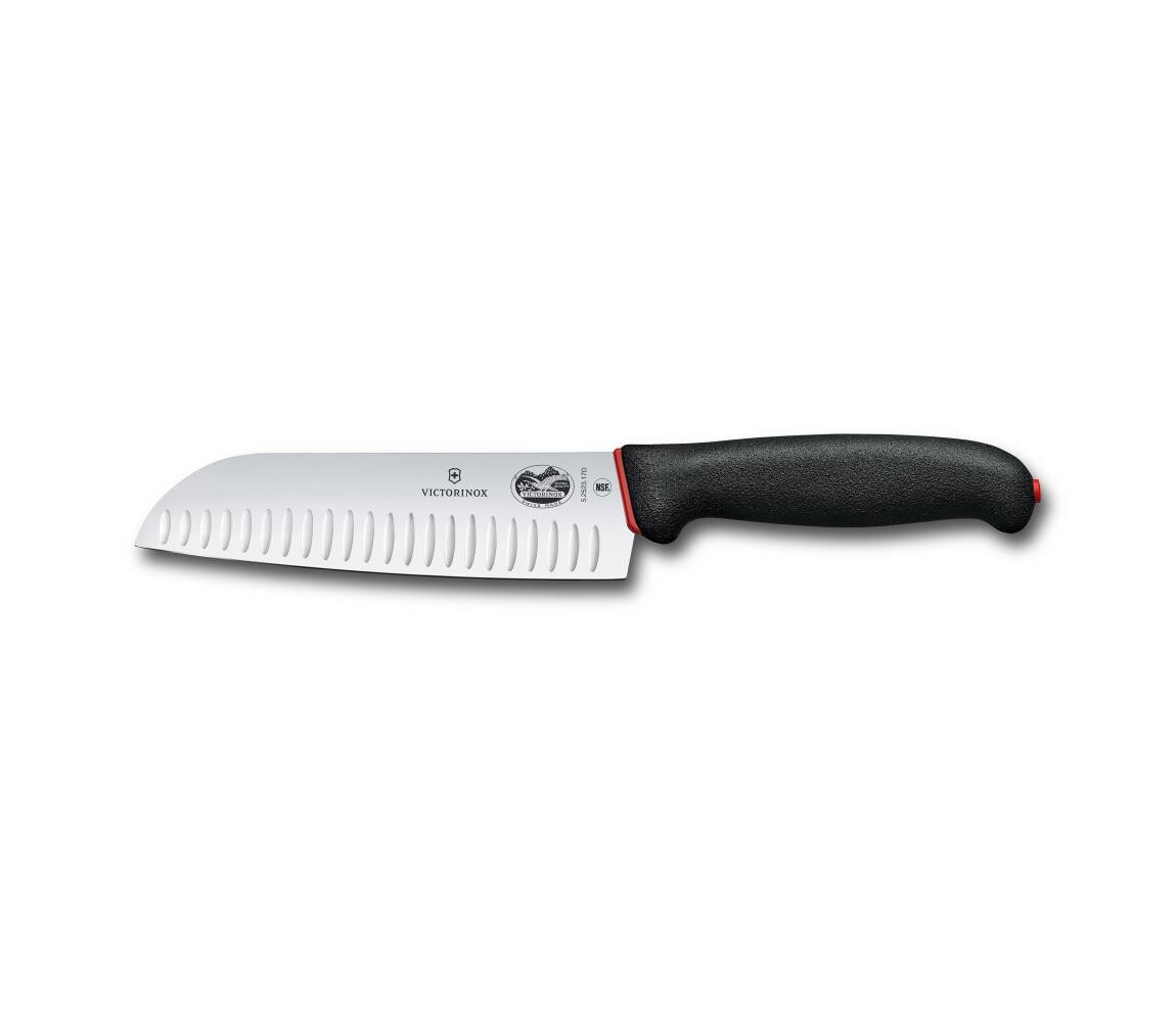 Victorinox - Kuchyňský nůž santoku DUAL GRIP 17 cm černá 5.2523.17D
