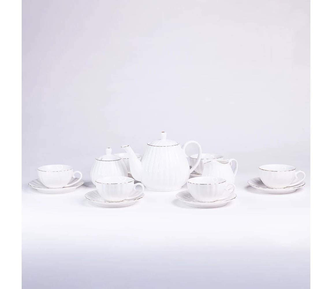 Estilo Home Porcelánová kávová sada 15 ks bílá 5905623251141