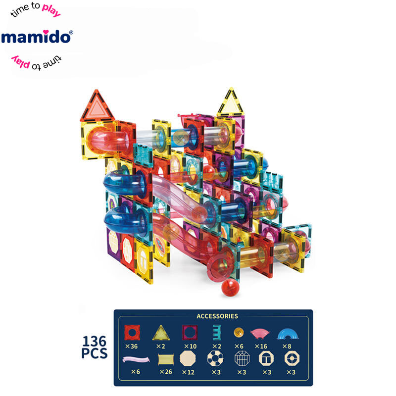 Mamido Mamido Magnetická stavebnice 136 dílků DIY kuličková dráha