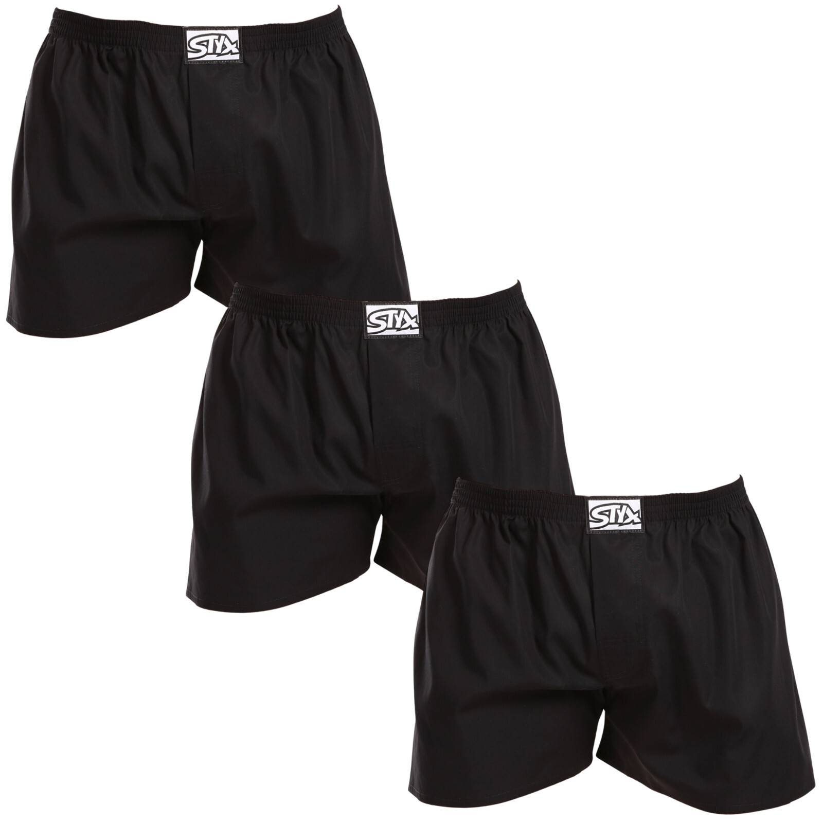 3PACK pánské trenky Styx klasická guma nadrozměr černé (3E0960) 4XL, trenýrky