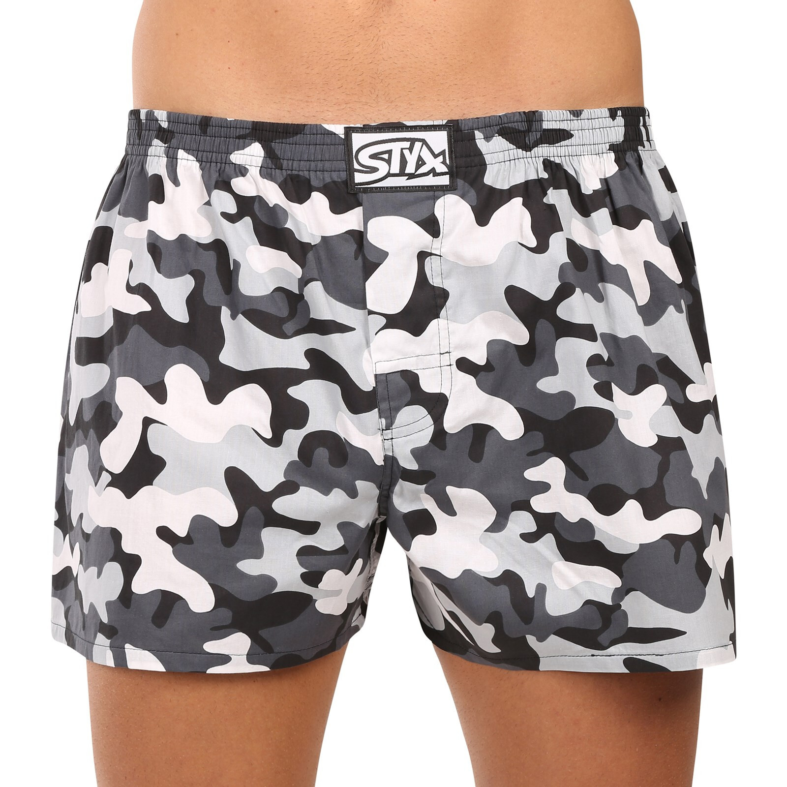 Pánské trenky Styx art klasická guma maskáč šedý (A1952) M, trenýrky