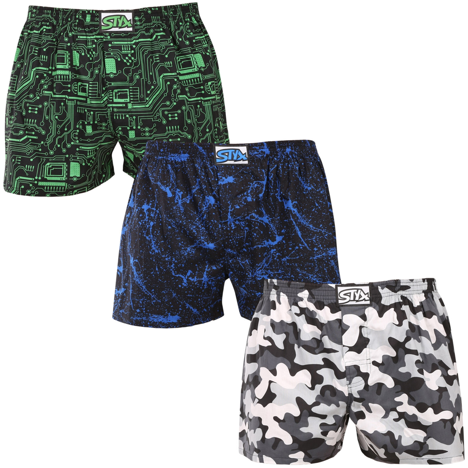 3PACK pánské trenky Styx art klasická guma vícebarevné (3A19234) XL, trenýrky