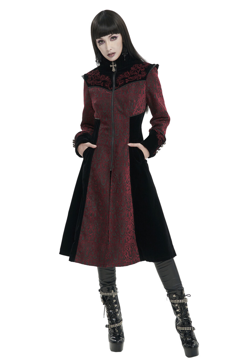 kabát dámský DEVIL FASHION - Black and Red XS