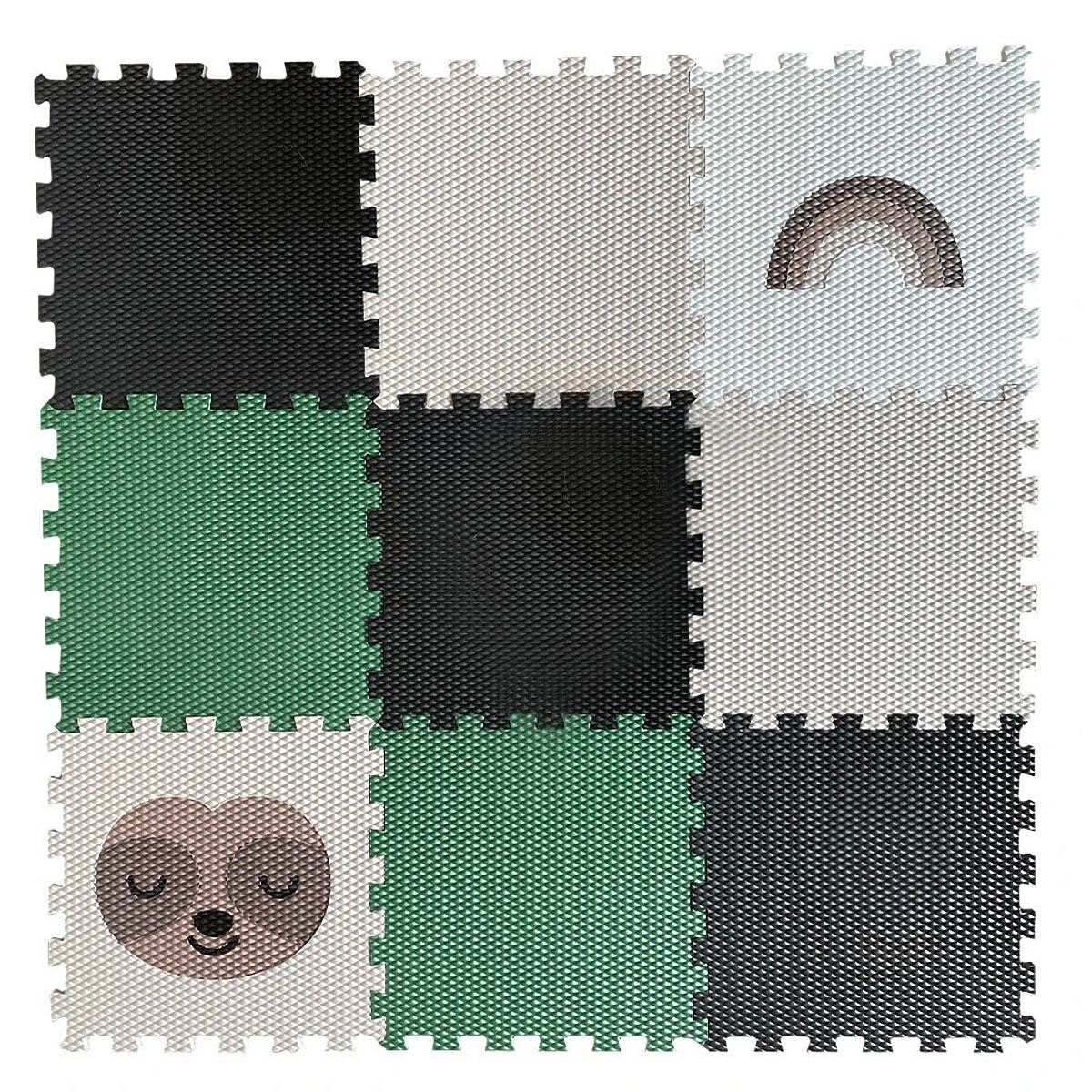 Pěnový koberec VYLEN foam puzzle floor for kids čtverec černá zelená