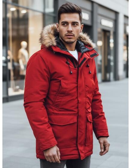 Pánská zimní bunda, červená