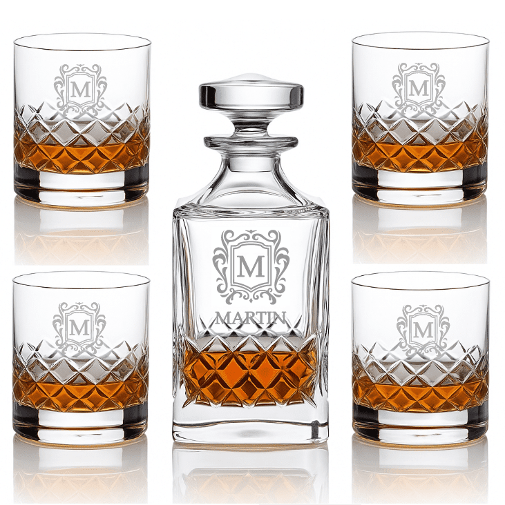 Dekorant Whisky set s monogramem Grosvenor 1+4