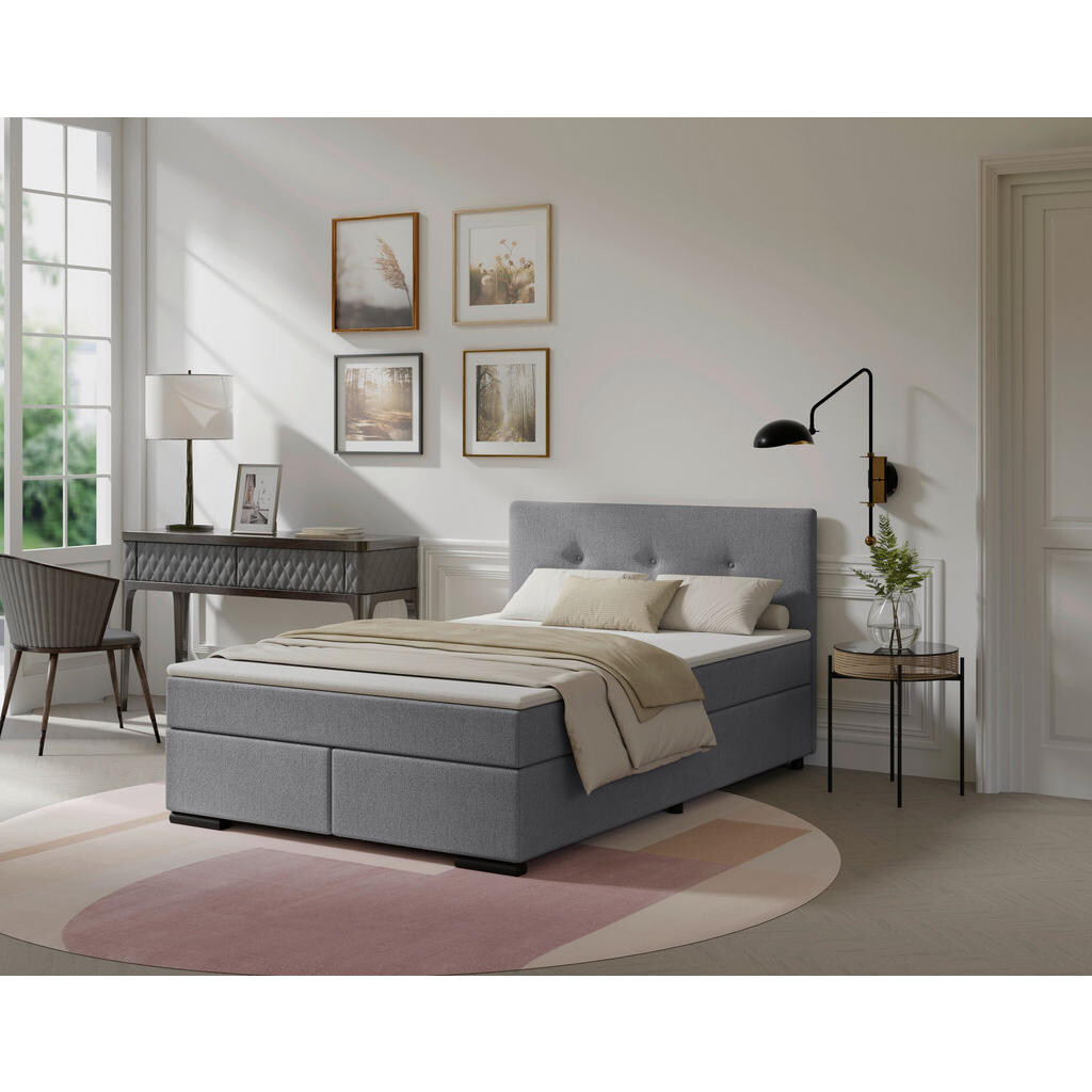 MID.YOU POSTEL BOXSPRING, 120/220 cm, světle šedá