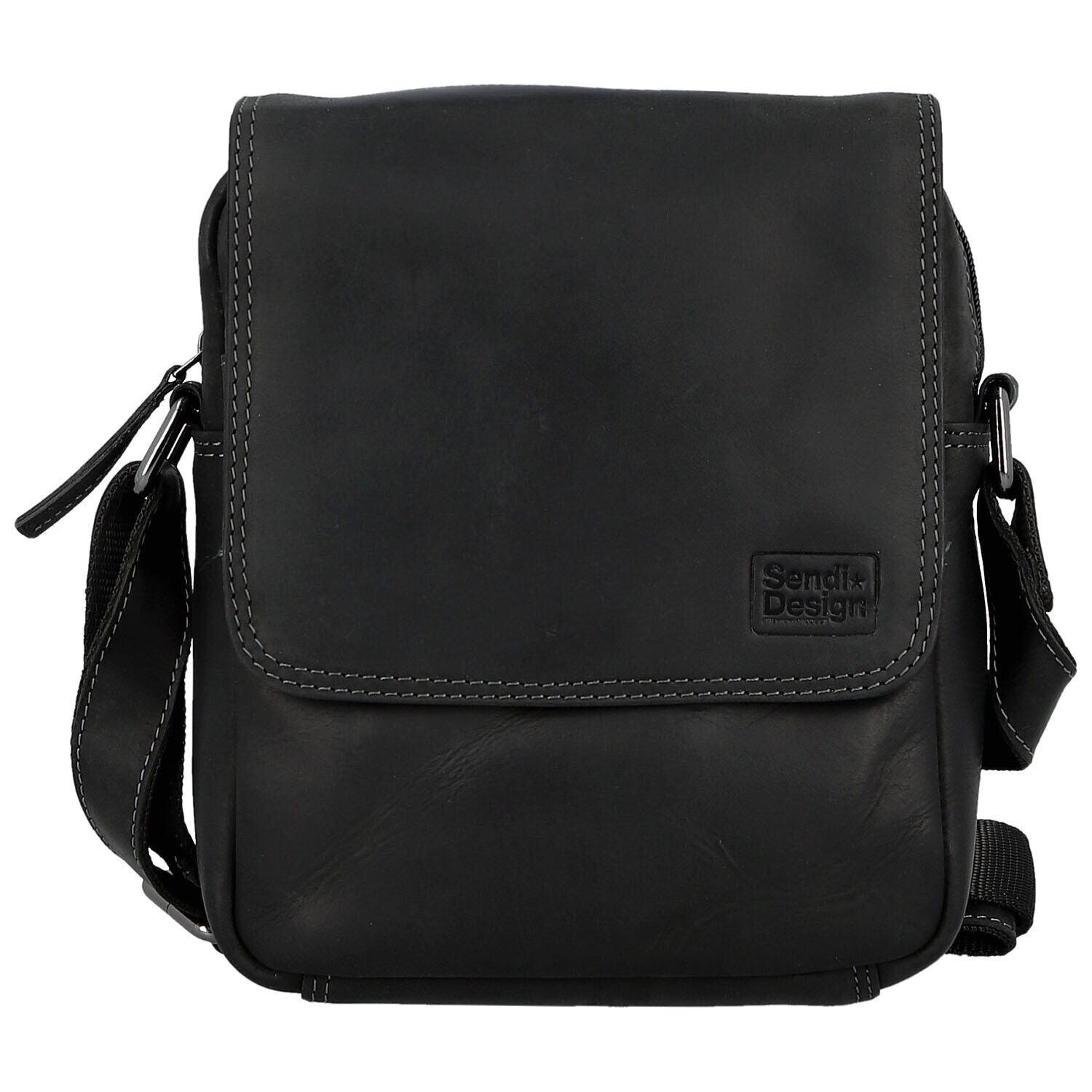 Pánská kožená crossbody taška černá - Sendi Design Fidlo černá