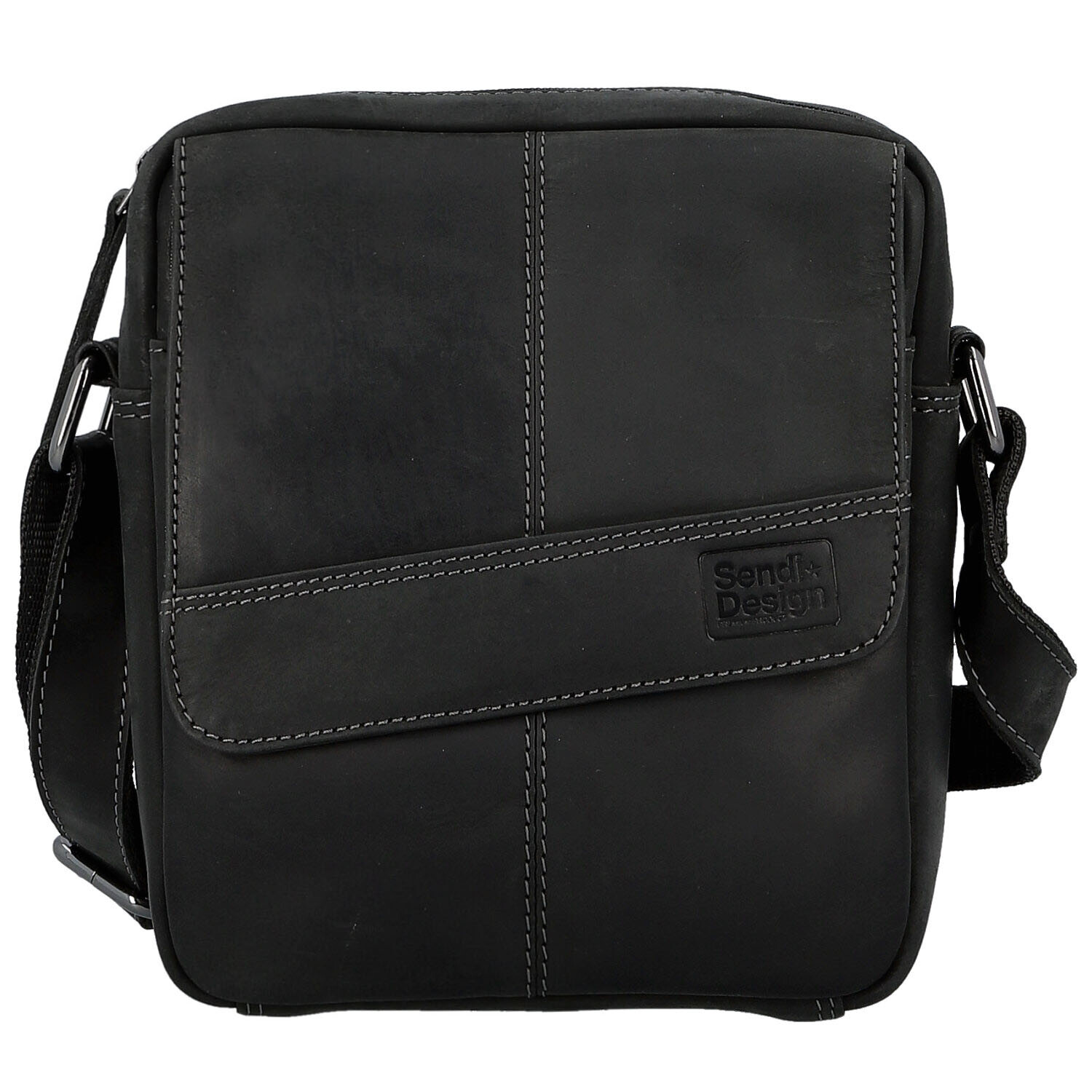 Pánská kožená crossbody taška černá - Sendi Design Dean černá