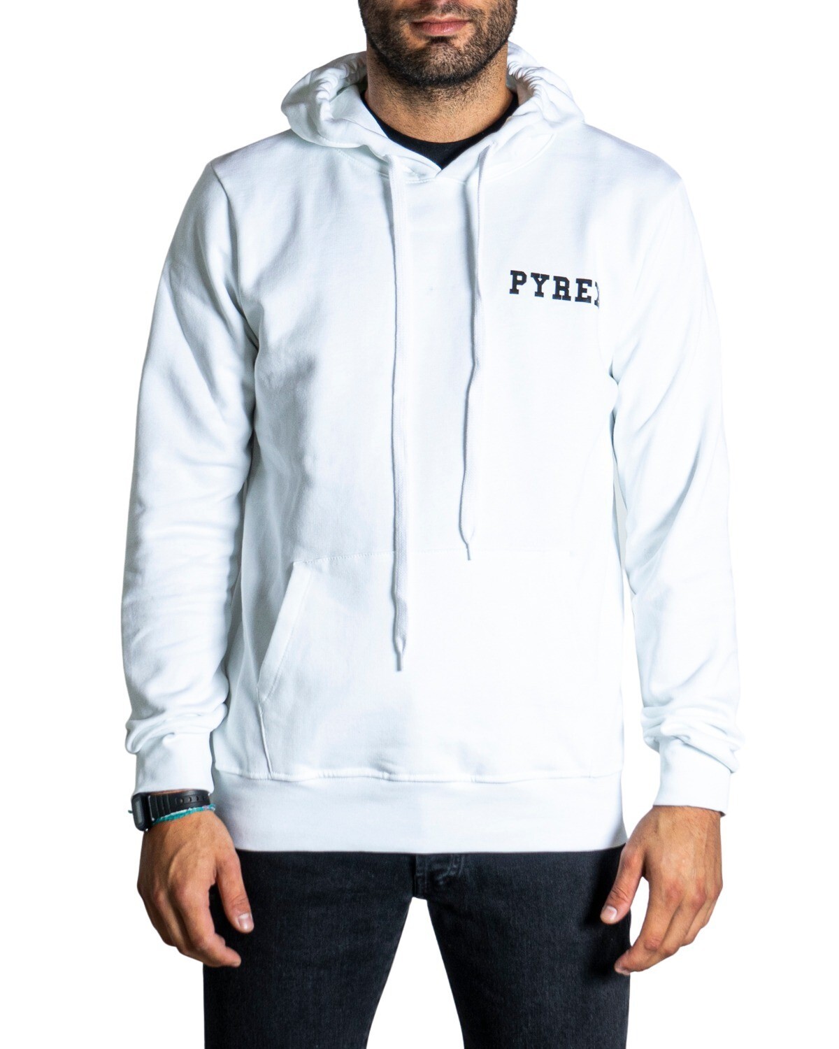 Bílá mikina Pyrex s kapucí