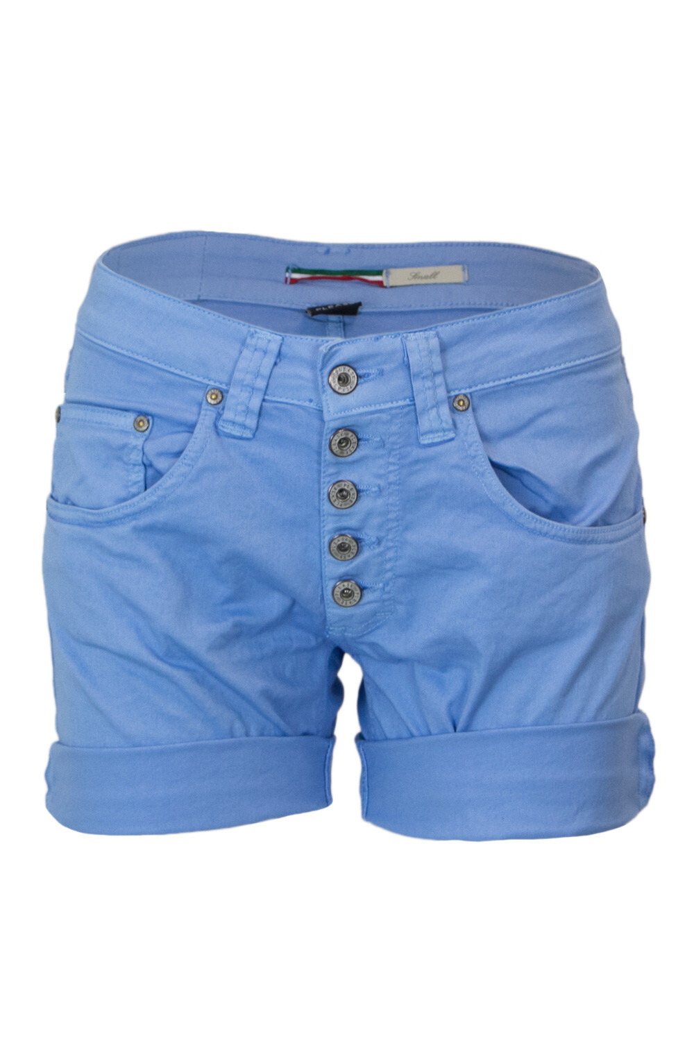 Dámské modré kraťasy s knoflíčky