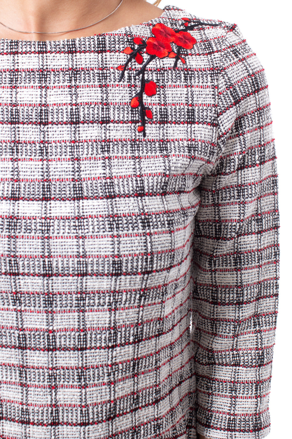 Desigual kárované šaty s 3/4 rukávy