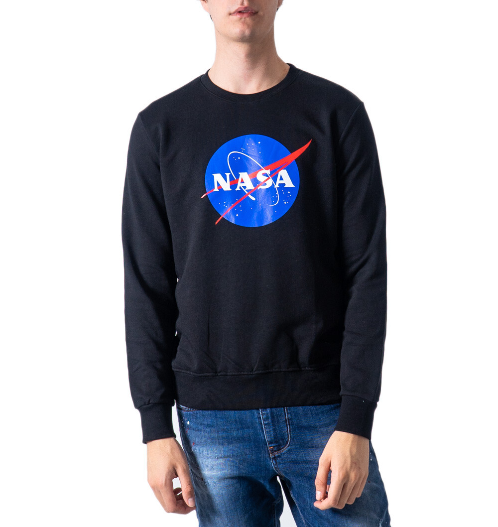 Černá mikina NASA s potiskem
