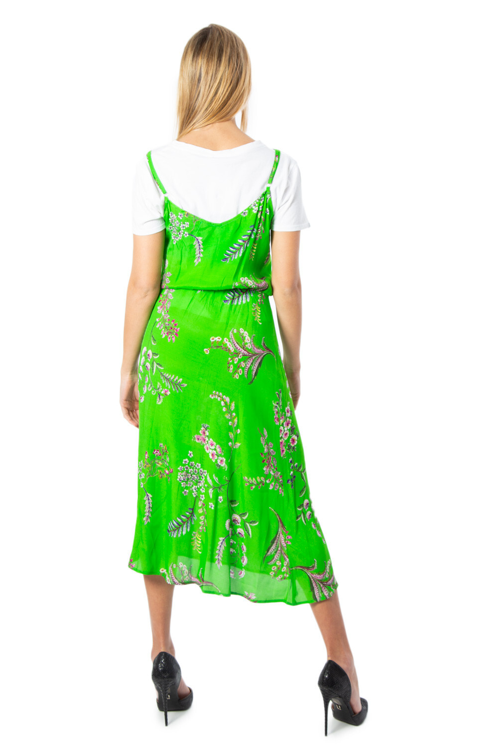 Desigual zelené maxi šaty s potiskem