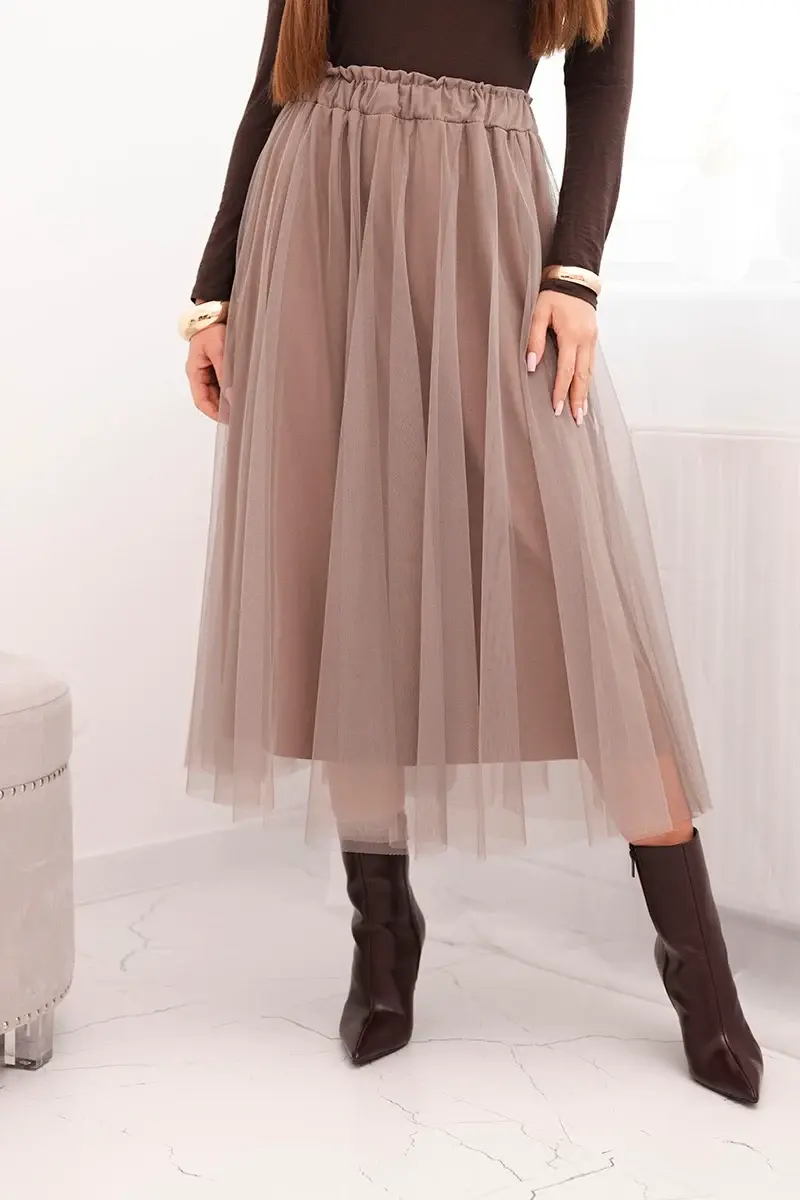 Dámská midi tylová sukně s podšívkou