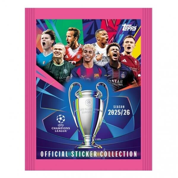 Fotbalové samolepky Topps Champions League 2026 - balíček